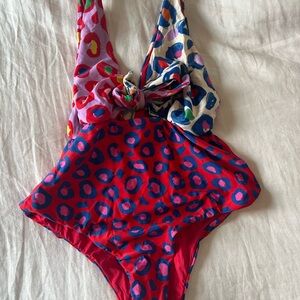 FARM Rio Multicolor Leopard Print One-Piece Swimsuit - Size Medium